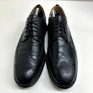 VERY GOOD Cole Haan OriginalGrand Longwing Oxfords Black Leather Gunboats 10.5